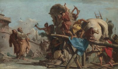 Building of the Trojan Horse by Giovanni Domenico Tiepolo